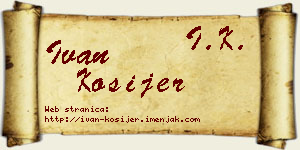 Ivan Kosijer vizit kartica